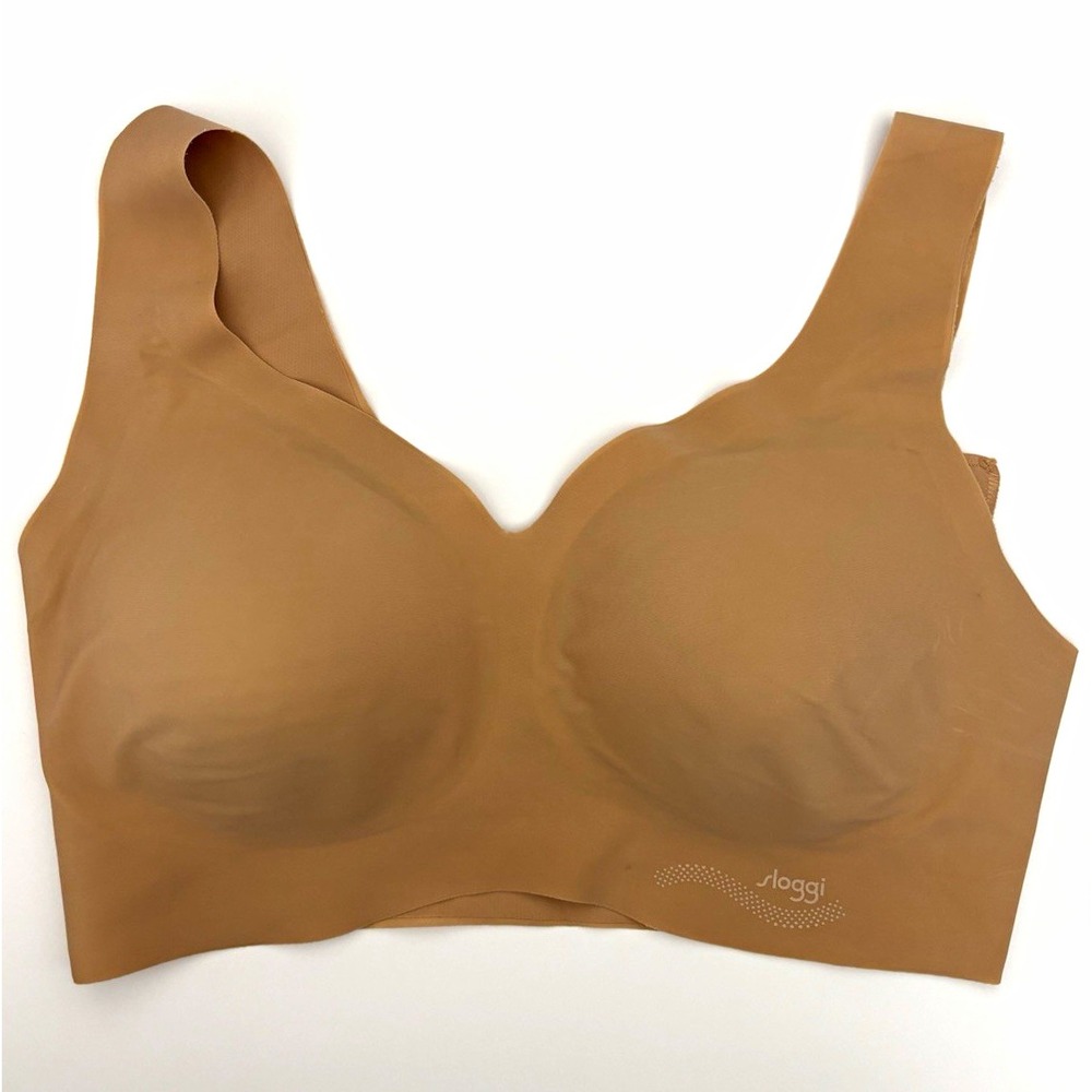 sloggi ZERO Feel Wireless Seamless Wide Strap Bralette Beige Size L